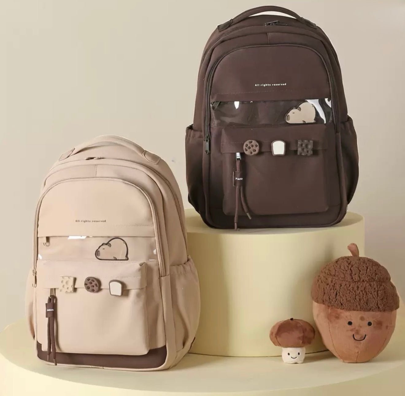 Kawaii Capibara Backpack – Waterproof School & Travel Bag