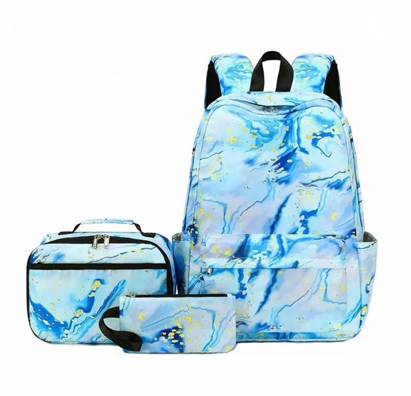 Pastel Gradient Backpack Set – School Backpack, Lunch Bag & Pencil Case