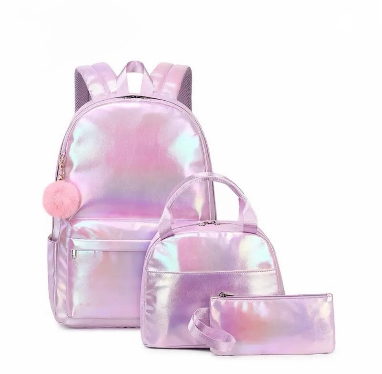 Pastel Gradient Backpack Set – School Backpack, Lunch Bag & Pencil Case