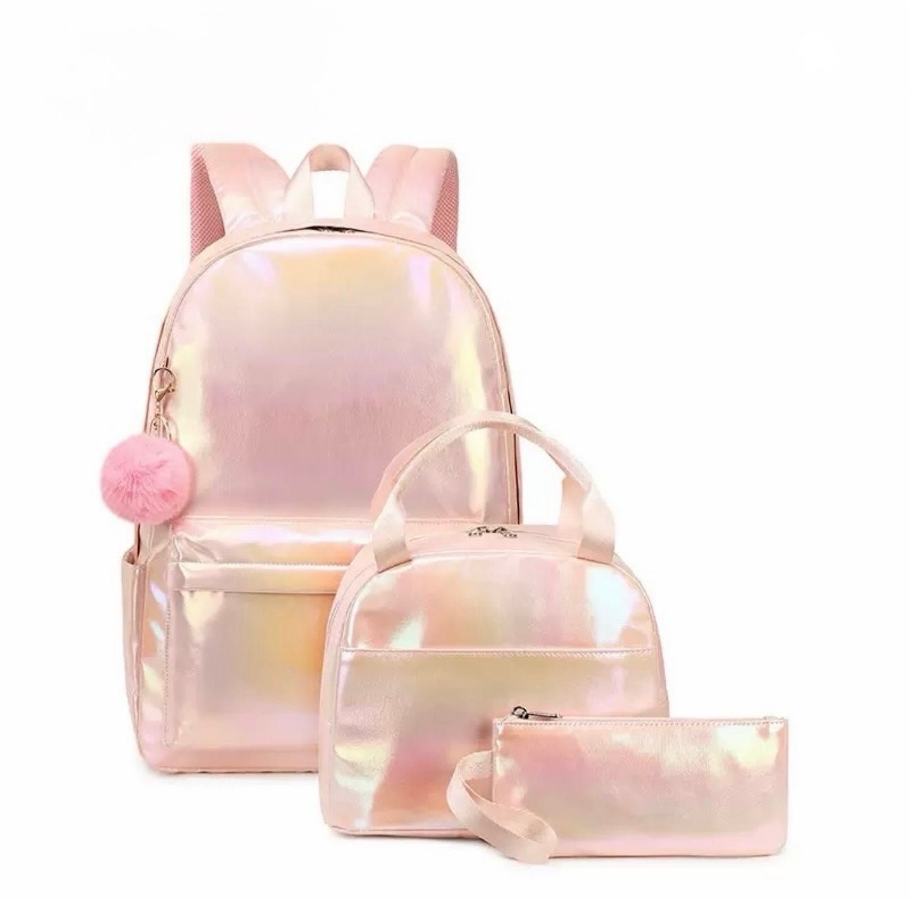 Pastel Gradient Backpack Set – School Backpack, Lunch Bag & Pencil Case