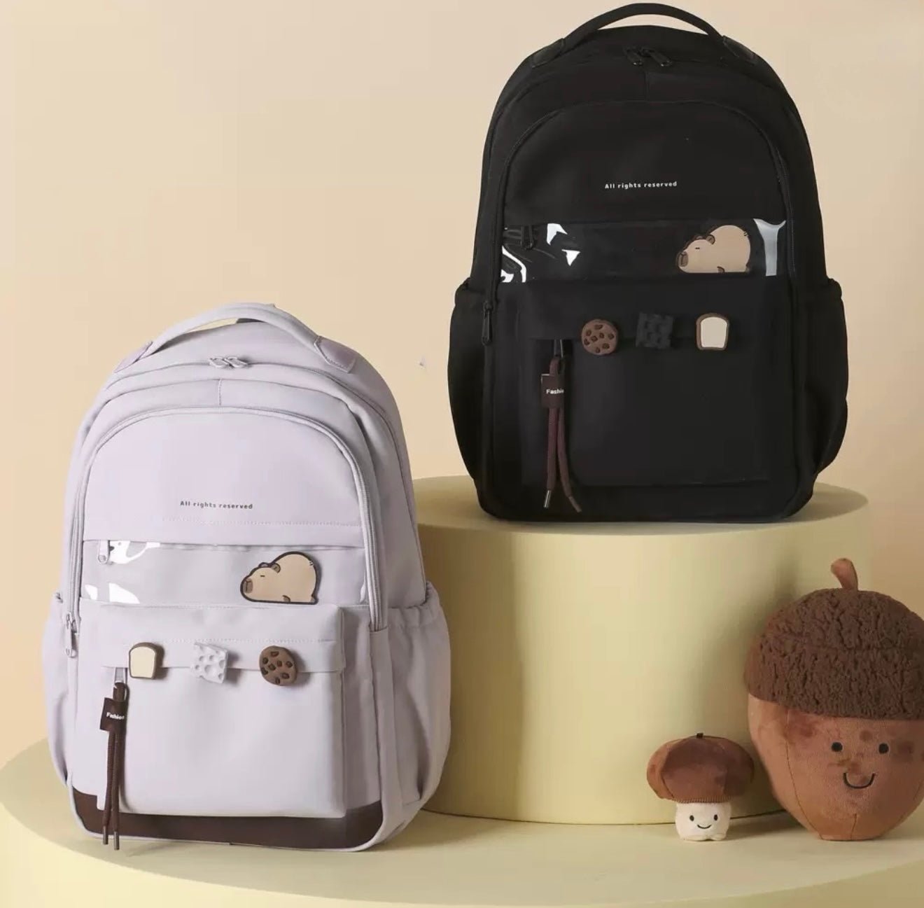 Kawaii Capibara Backpack – Waterproof School & Travel Bag